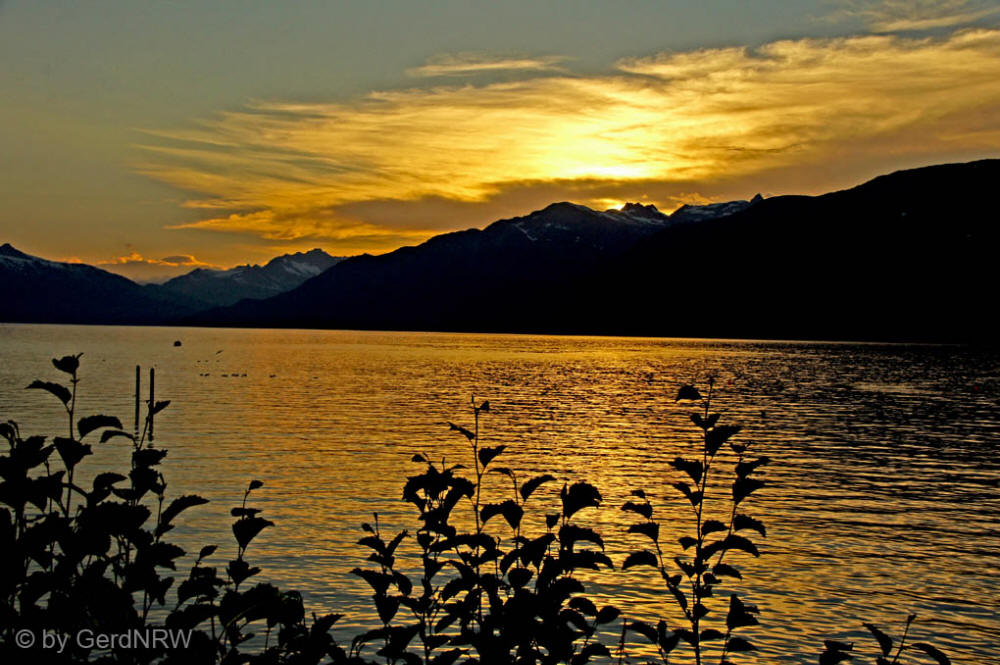 Sunset at Valdez Hatchery, Valdez, Alaska, USA