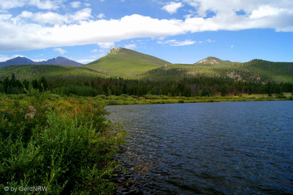 Lily Lake and Estes Peak , Rocky Mountains National Park, Colorado - USA