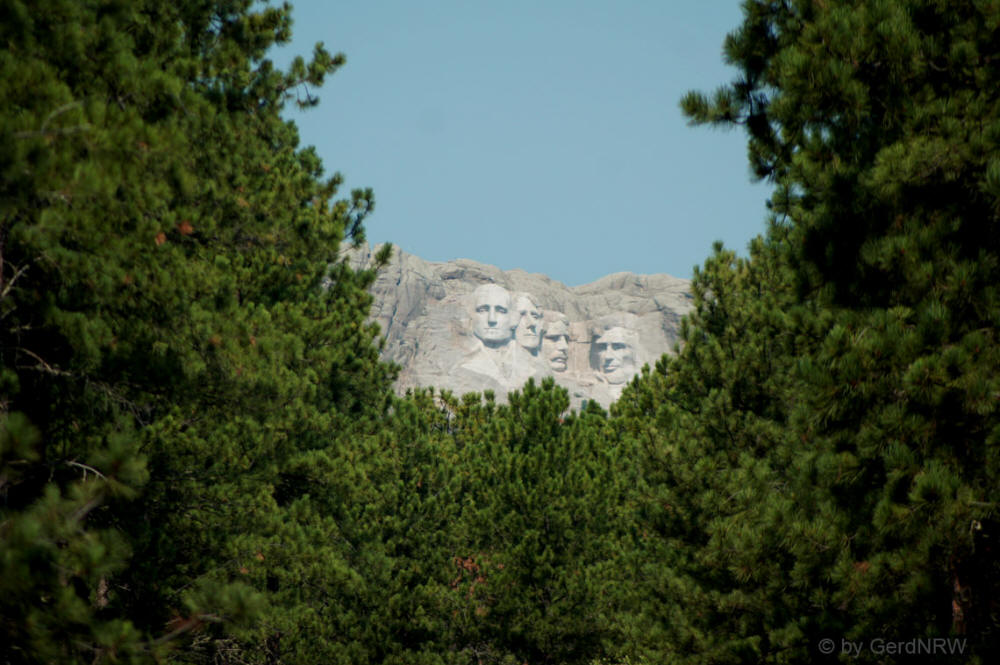 Mount Rushmore from Iron Mountain Road, Custer State Park, South Dakota, USA