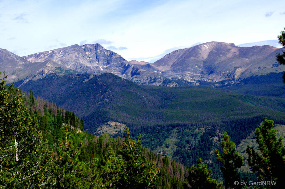 Ypsilon Mountain and Fairchild Mountain in the Mummy Range, Rocky Mountains National Park, Colorado, USA