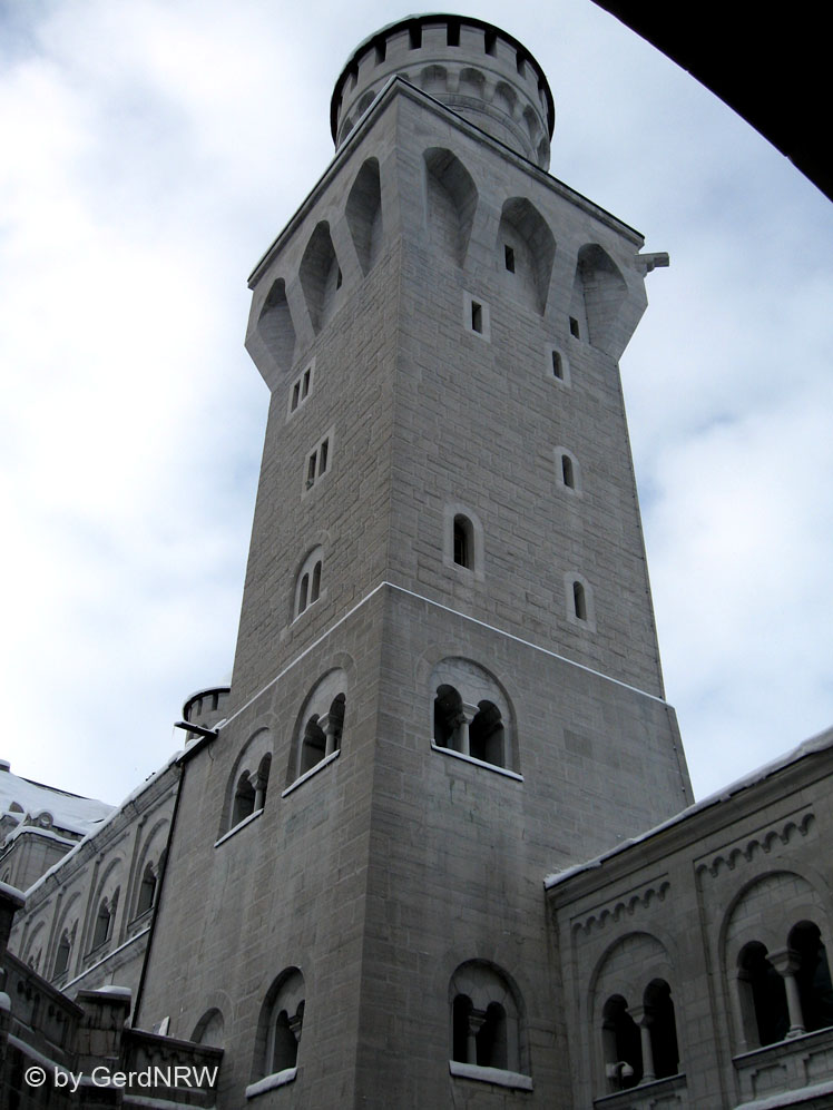 New Swanstone Castle, Square Tower (Schloss Neuschwanstein, Viereckturm), Fuessen, Germany