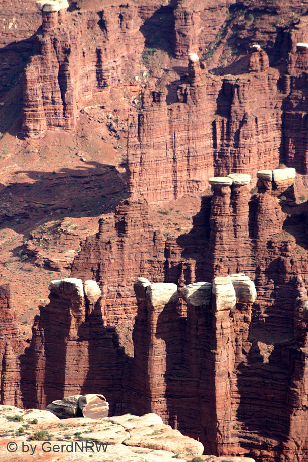Detailed view from Grand View Point Overlook over Colorado River Canyon, Canyonlands National Park, Utah - USA, Colorado - USA