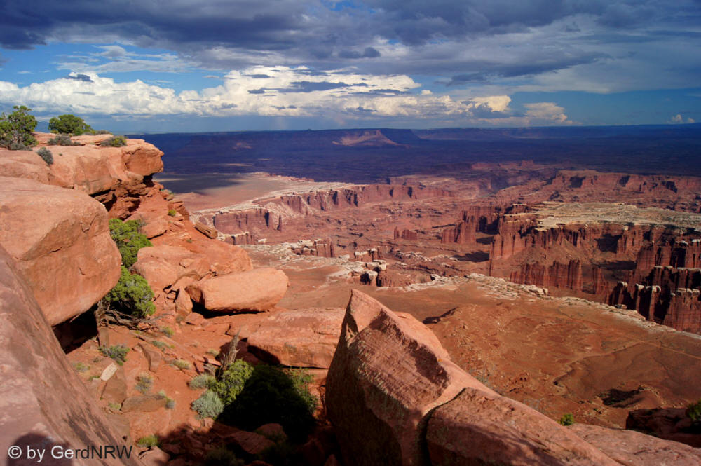 Grand View Point Overlook over Colorado River Canyon, Canyonlands National Park, Utah - USA, Colorado - USA