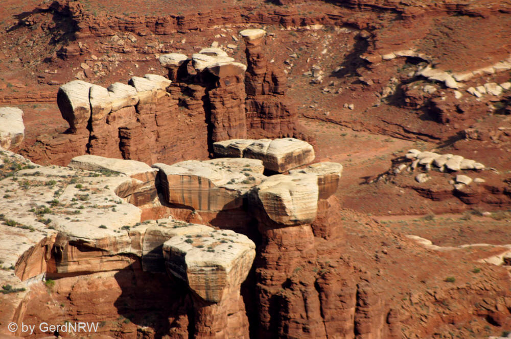 Detailed view from Grand View Point Overlook over Colorado River Canyon, Canyonlands National Park, Utah - USA, Colorado - USA