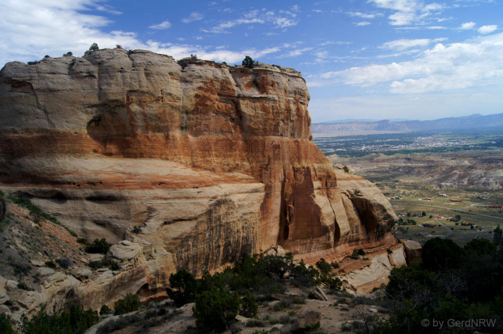 View towards East Entrance and Grand Junction, Colorado National Monument, Colorado, USA