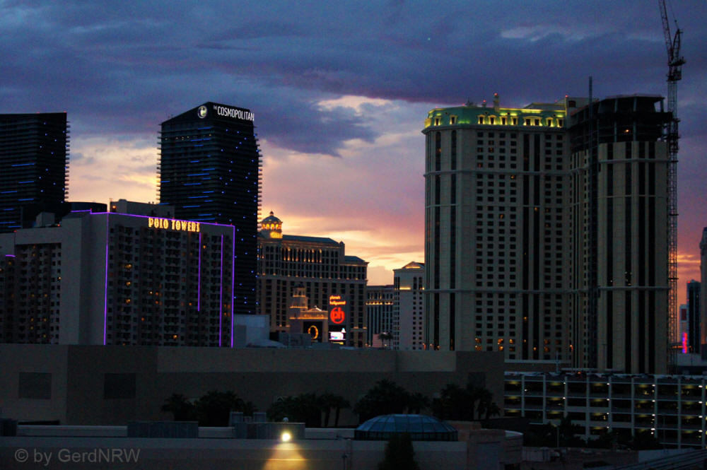 View from Upper Park Deck of MGM Resort towards The Strip, Las Vegas, Nevada, USA