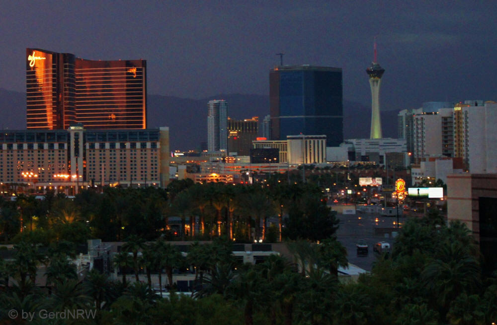 View from Upper Park Deck of MGM Resort towards The Strip, Las Vegas, Nevada, USA